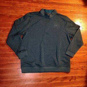 Under Armour Men's ColdGear Blue Chevron 1/4 Zip Pullover Sweater Size XXL Loose